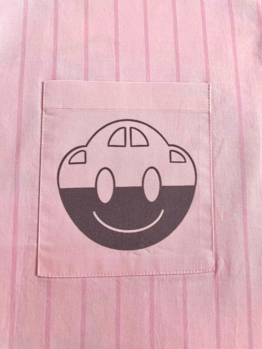 Pylon Shirt – Half-Stripe Pink Oversized Shirt – City Unlocked