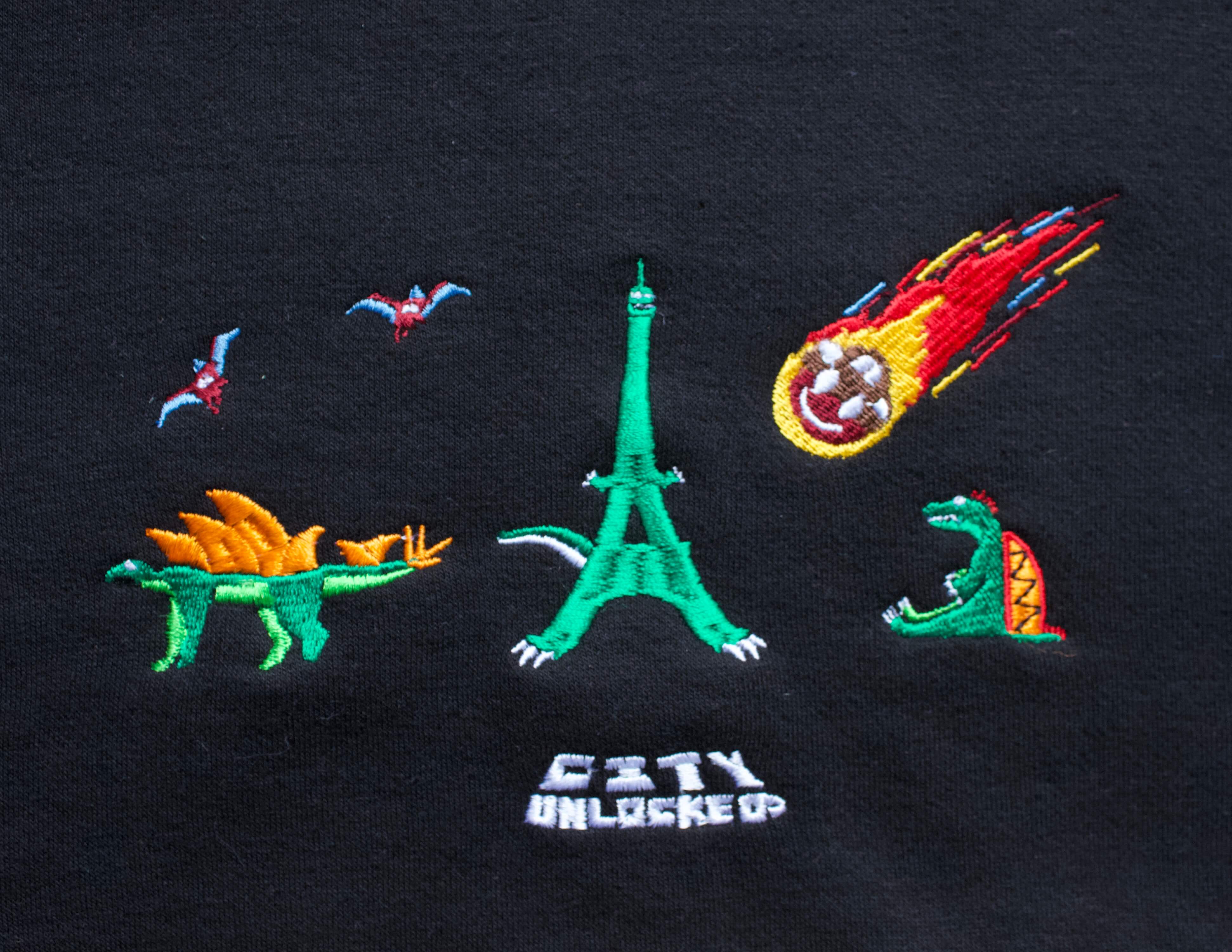 Dinosaur Hoodie – 380gsm Embroidered Hoodie – City Unlocked
