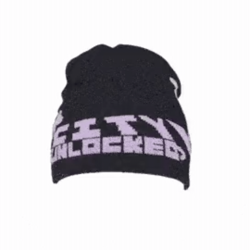 Zebra Crossing Beanie – 360° Embroidered Knit Beanie – City Unlocked