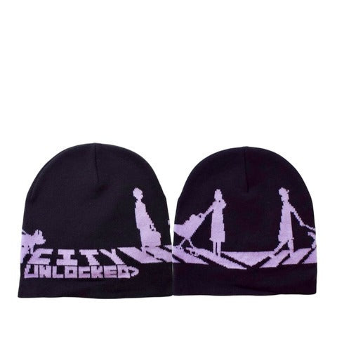Zebra Crossing Beanie – 360° Embroidered Knit Beanie – City Unlocked